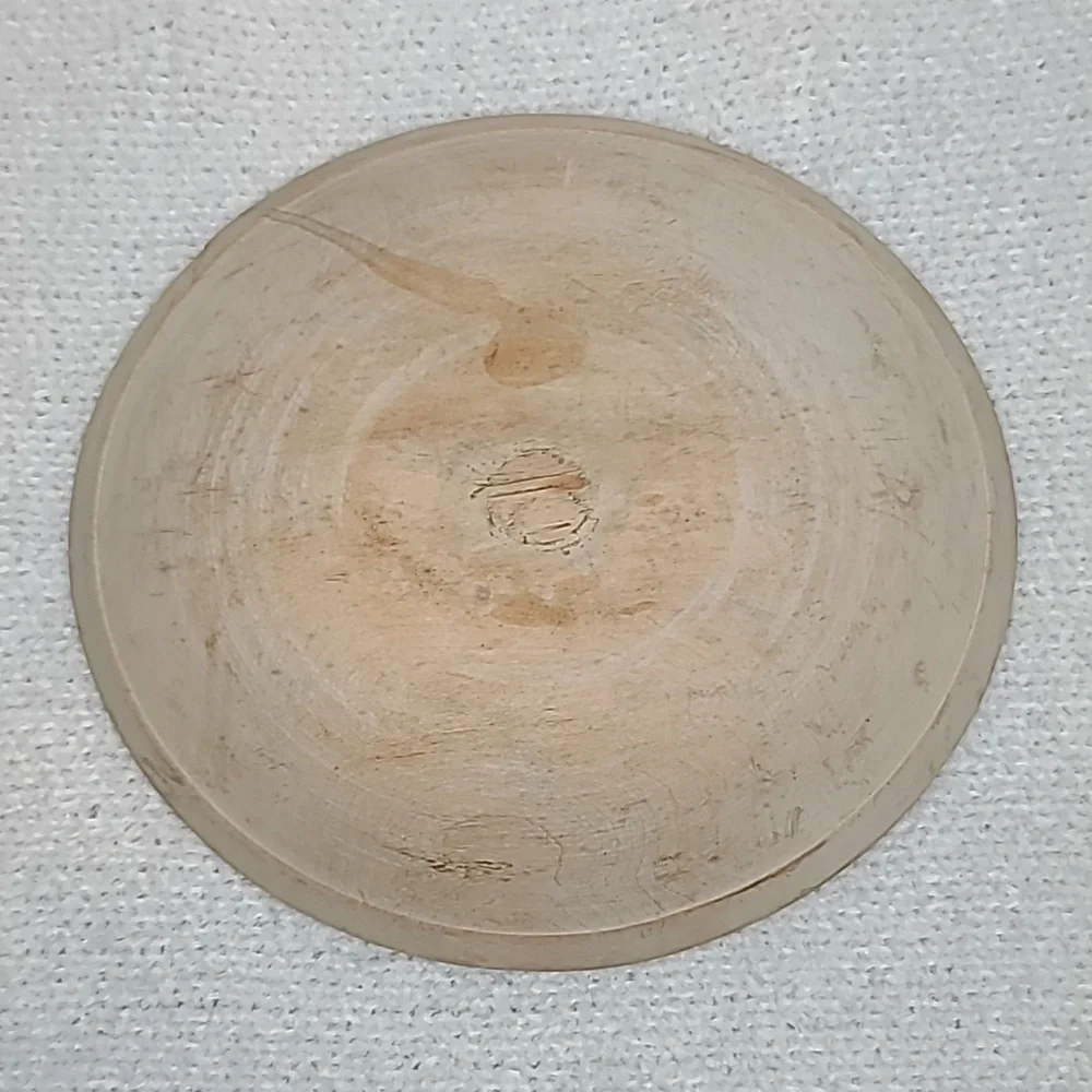 Vintage Farmhouse Mid Century Modern Wooden Large Hand Carved Dough/Salad Bowl